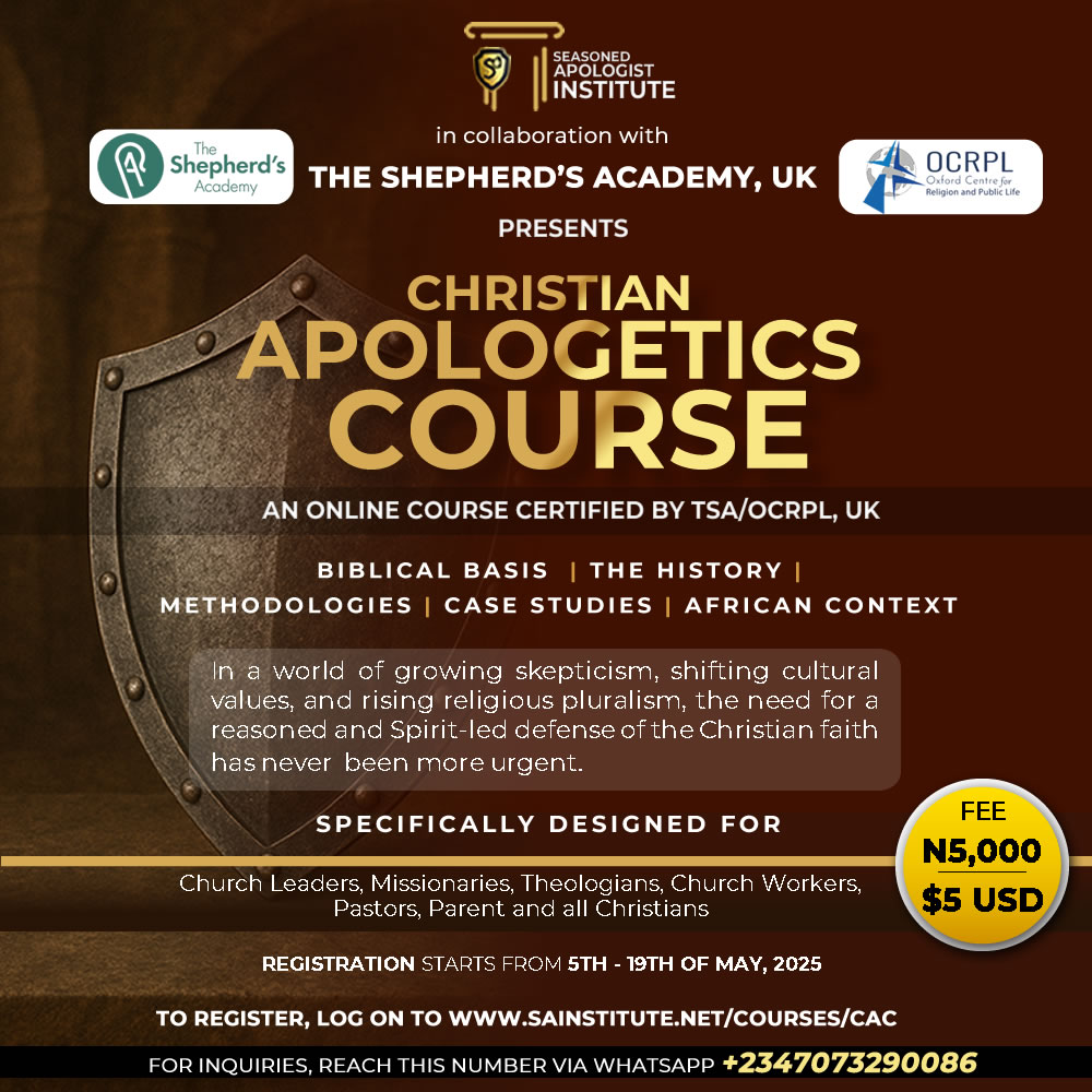 Christian Apologetics Course 2025 Cohort Christian Apologetics Course 2025 Cohort